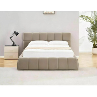 Łóżko pikowane Parma Velvet 160x200 - Signal | Schowek, Beż