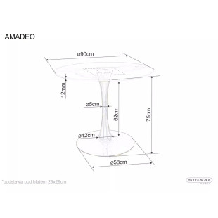 Stół okrągły Amadeo 90cm Signal | Trawertyn / Kaszmir - Kup Teraz!
