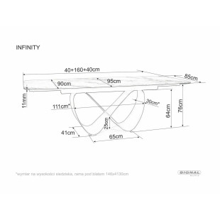 Stół rozkładany Signal Infinity Ceramic 160-240x95 - Elegancki design