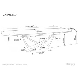 Stół Maranello Ceramic Signal | Rozkładany, Szkło + Ceramika