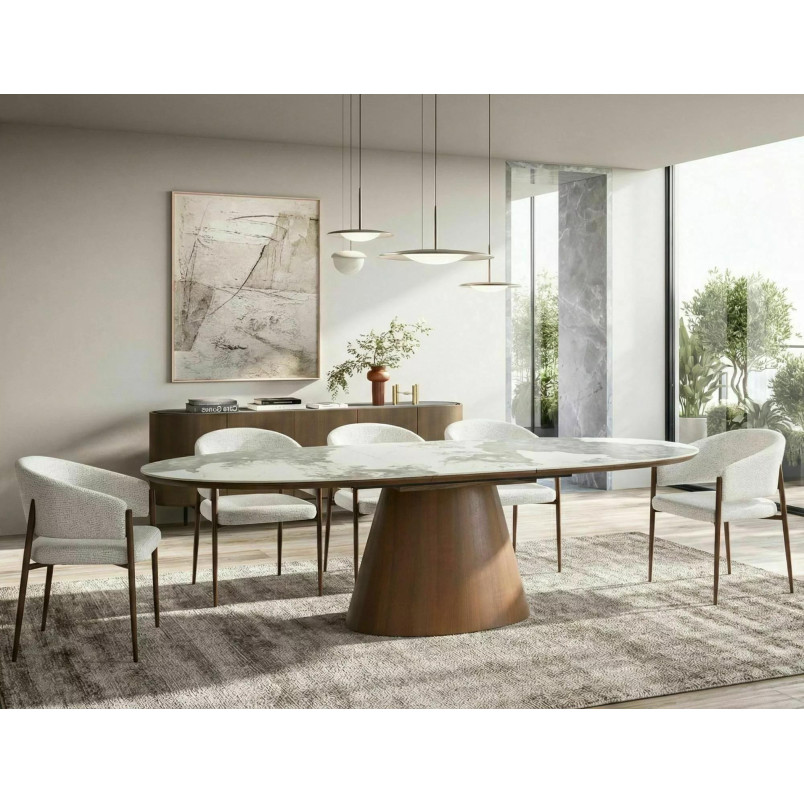 Stół rozkładany owalny Marocco Signal | 160-200x90cm | Ceramika