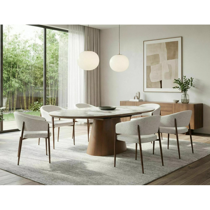 Stół rozkładany owalny Marocco Signal | 160-200x90cm | Ceramika
