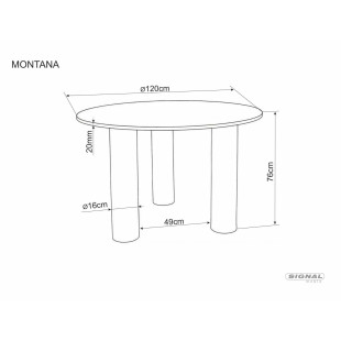 Stół okrągły Montana Signal | Fornirowany dąb 120cm