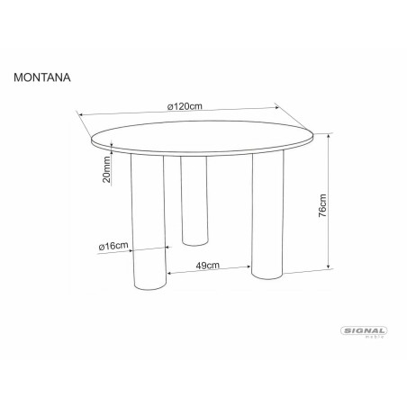 Stół okrągły Montana Signal | Fornirowany dąb 120cm