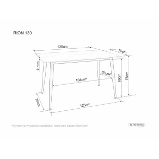 Stół ceramiczny Rion 130cm Signal | Elegancki design
