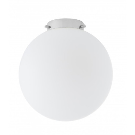 Plafon szklana kula Alur 30cm biały/chrom Kaspa - Luksus i światło