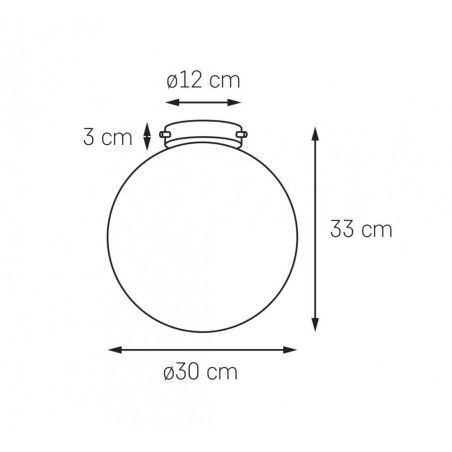 Plafon szklana kula Alur 30cm biały/chrom Kaspa - Luksus i światło