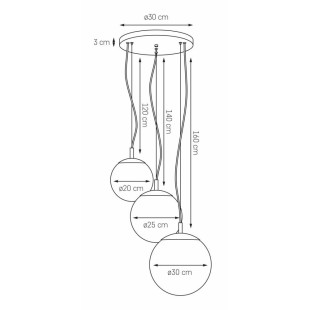 Lampa wisząca 3 kule białe Kaspa Alur III - Nowoczesny design