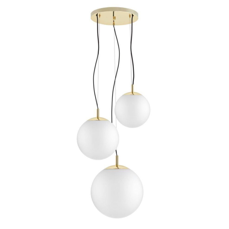 Lampa wisząca 3 kule biało-złota Kaspa Alur III | Sklep Lamp