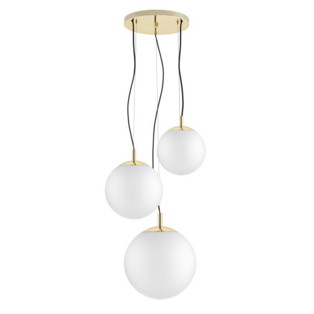 Lampa wisząca 3 kule biało-złota Kaspa Alur III | Sklep Lamp