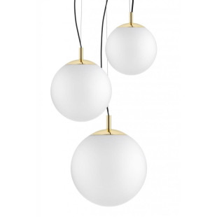 Lampa wisząca 3 kule biało-złota Kaspa Alur III | Sklep Lamp