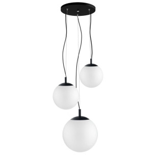 Lampa wisząca 3 kule biały/czarny Kaspa Alur III | Sklep z lampami
