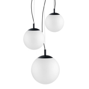 Lampa wisząca 3 kule biały/czarny Kaspa Alur III | Sklep z lampami