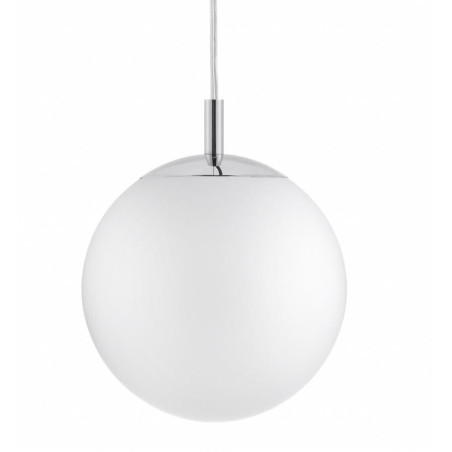 Lampa wisząca kula biała/chrom Kaspa Alur | Sklep z lampami