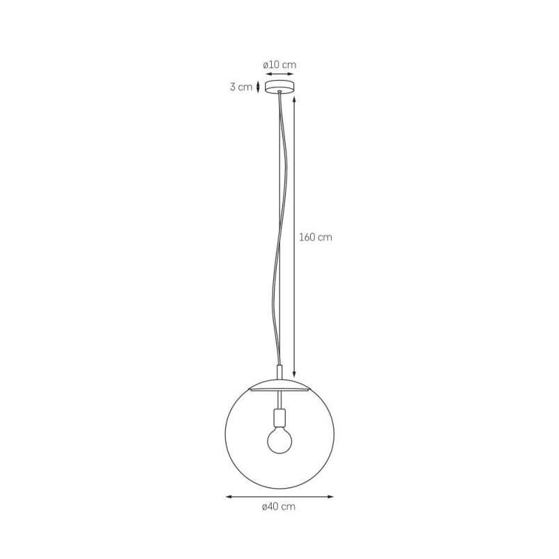 Lampa wisząca kula szklana Alur 40cm | Kaspa - Nowoczesny design