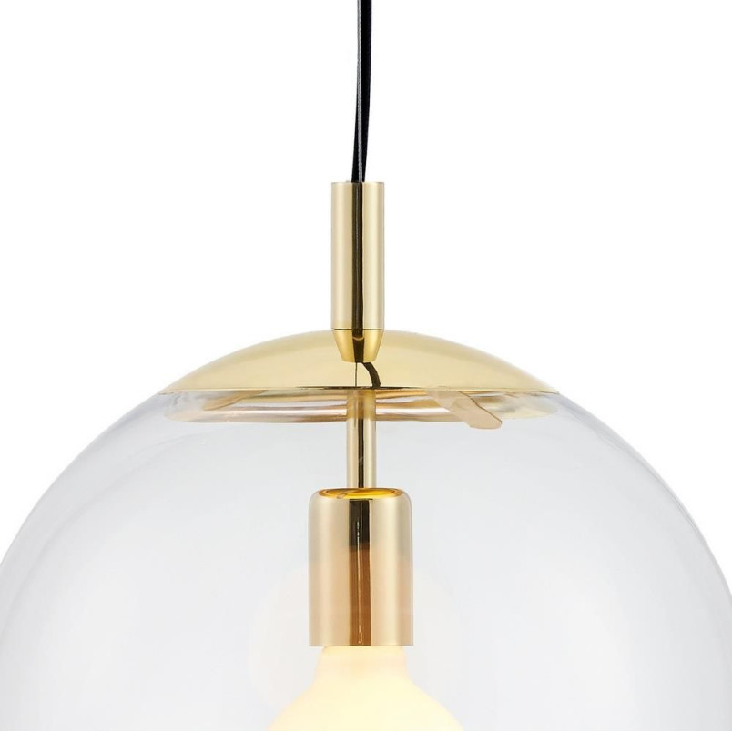 Lampa wisząca kula Alur Kaspa | Szkło, złoto, 40cm