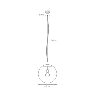 Lampa wisząca kula Alur Kaspa | Szkło, złoto, 40cm