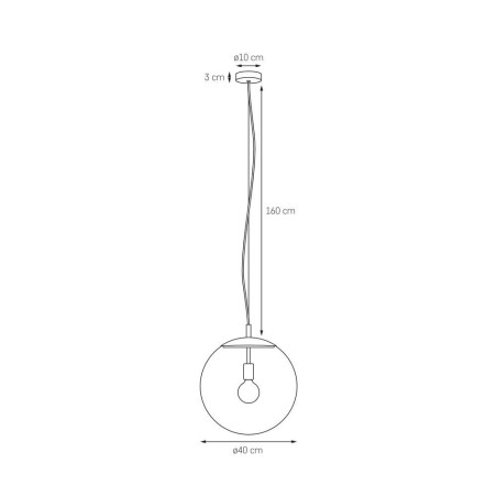 Lampa wisząca kula Alur Kaspa | Szkło, złoto, 40cm