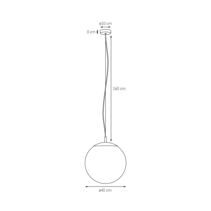 Lampa wisząca kula Kaspa Alur 40cm | Nowoczesny design