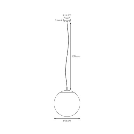 Lampa wisząca kula Kaspa Alur 40cm | Nowoczesny design