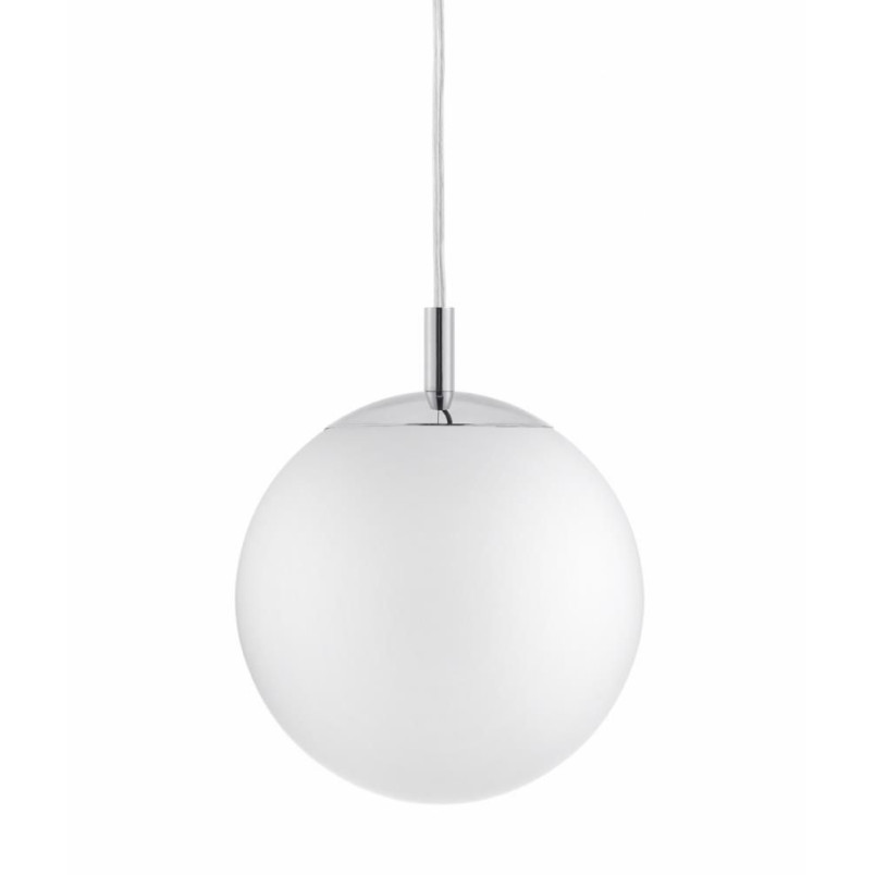Lampa wisząca kula biała Kaspa Alur 30cm | Nowoczesny design