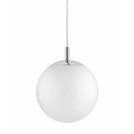 Lampa wisząca kula biała Kaspa Alur 30cm | Nowoczesny design