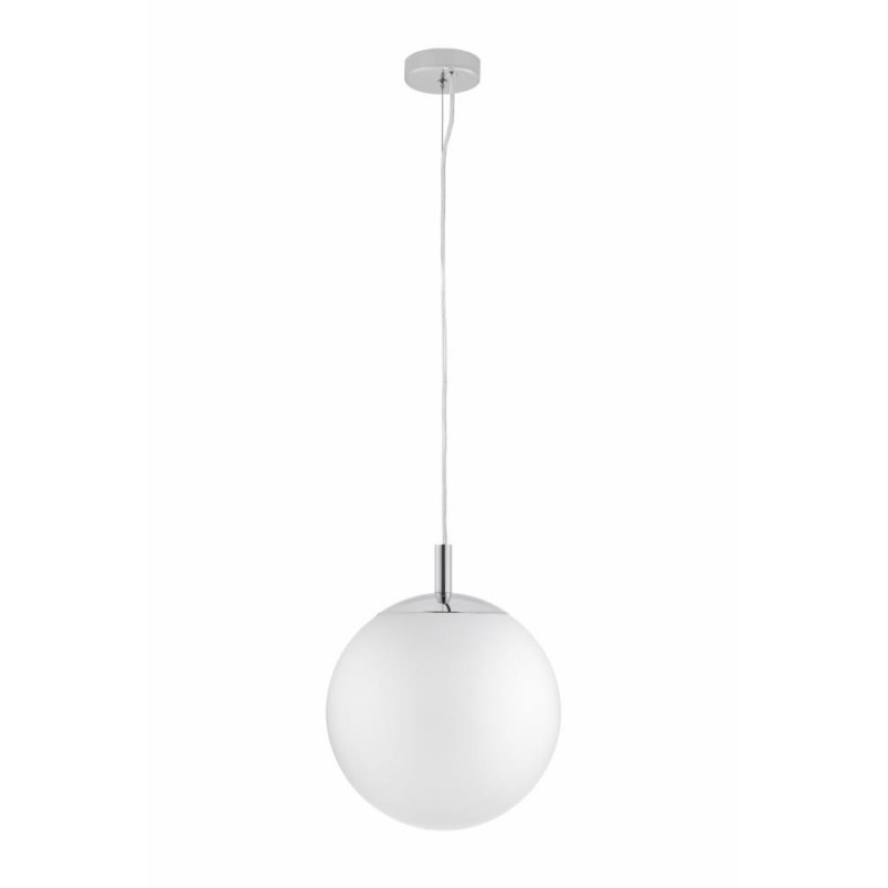 Lampa wisząca kula biała Kaspa Alur 30cm | Nowoczesny design