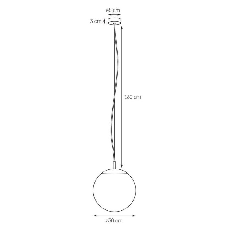 Lampa wisząca kula biała Kaspa Alur 30cm | Nowoczesny design