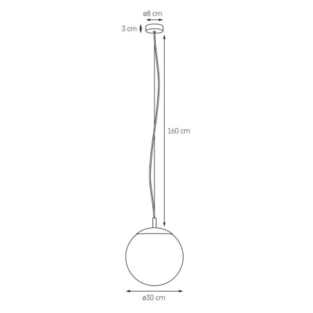 Lampa wisząca kula biała Kaspa Alur 30cm | Nowoczesny design