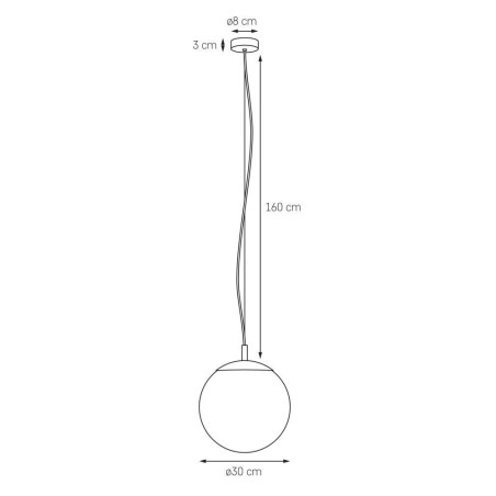 Lampa wisząca kula Kaspa Alur 30cm - Nowoczesny design