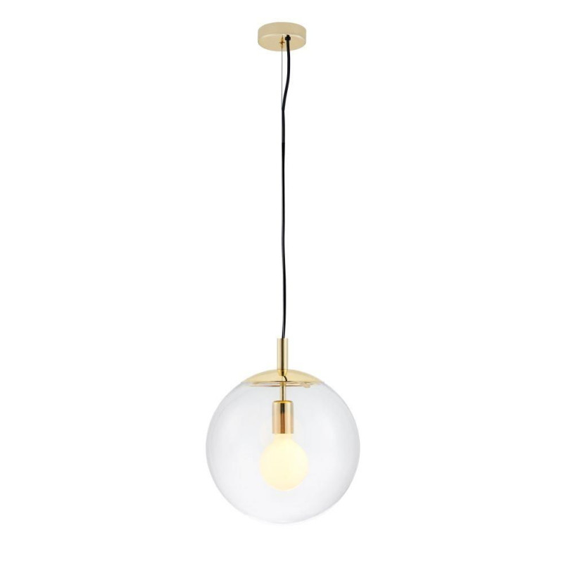 Lampa wisząca kula Alur | Szklana, złota | Kaspa