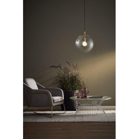 Lampa wisząca kula Alur | Szklana, złota | Kaspa