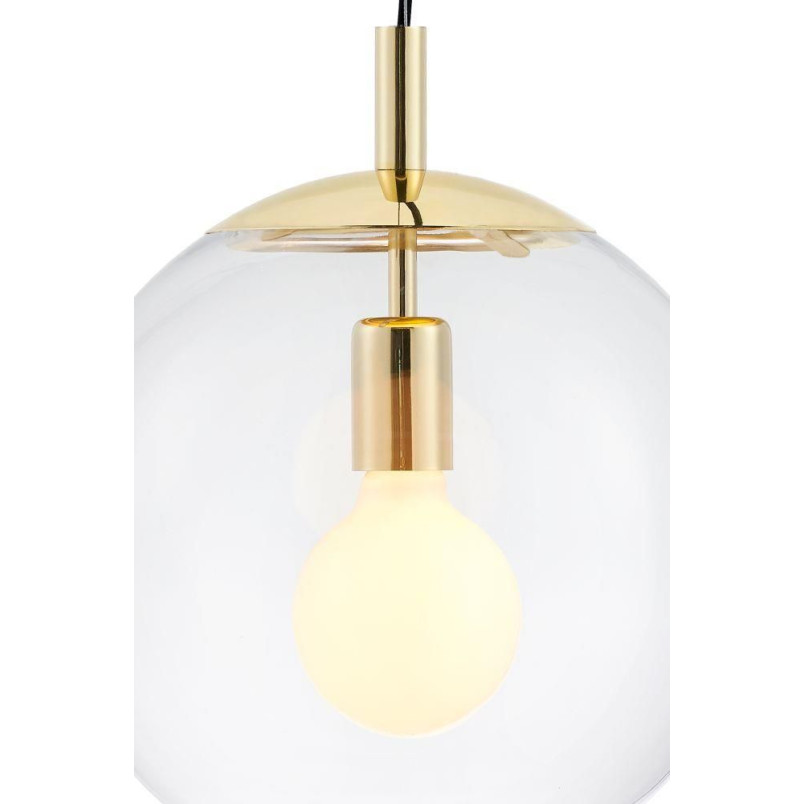 Lampa wisząca kula Alur | Szklana, złota | Kaspa