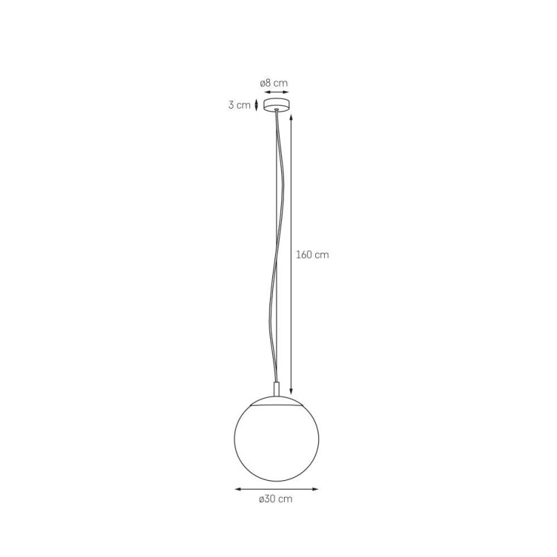 Lampa wisząca kula Kaspa | Alur 30cm - Biały/Czarny