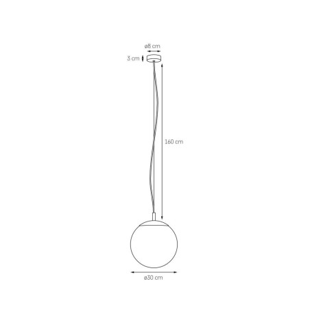Lampa wisząca kula Kaspa | Alur 30cm - Biały/Czarny
