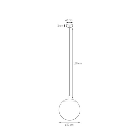 Lampa wisząca kula Kaspa Alur 30cm - Nowoczesny design
