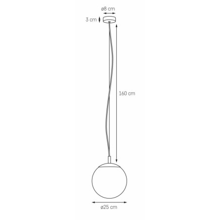 Lampa wisząca kula biała Kaspa Alur | Nowoczesny design