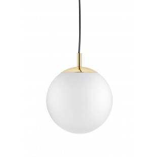 Lampa wisząca Kaspa Alur - kula szklana, biało-złota | Sklep z lampami