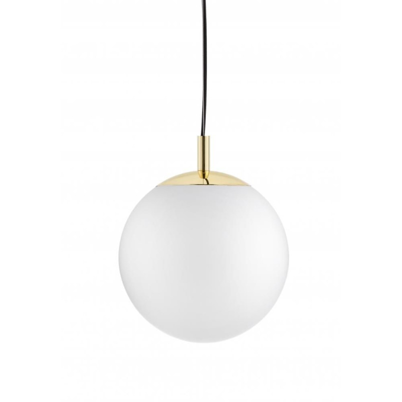 Lampa wisząca Kaspa Alur - kula szklana, biało-złota | Sklep z lampami