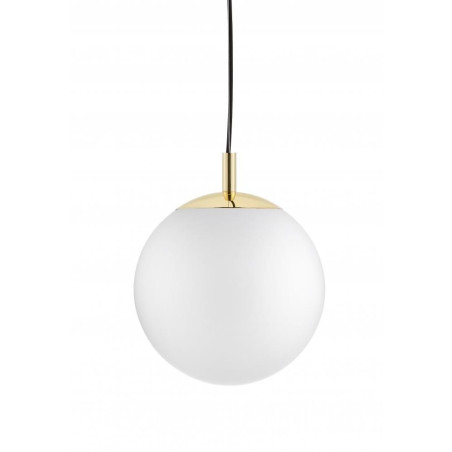 Lampa wisząca Kaspa Alur - kula szklana, biało-złota | Sklep z lampami