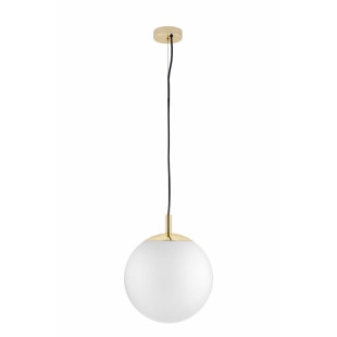 Lampa wisząca Kaspa Alur - kula szklana, biało-złota | Sklep z lampami