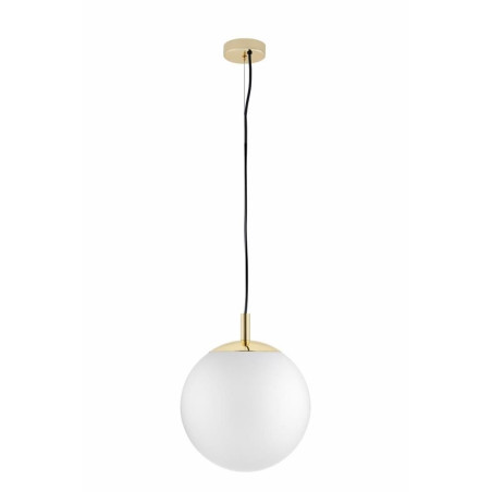 Lampa wisząca Kaspa Alur - kula szklana, biało-złota | Sklep z lampami