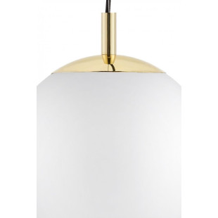Lampa wisząca Kaspa Alur - kula szklana, biało-złota | Sklep z lampami