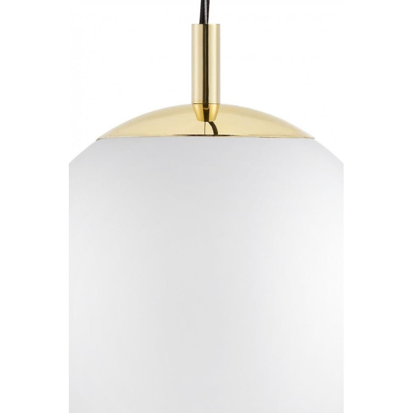 Lampa wisząca Kaspa Alur - kula szklana, biało-złota | Sklep z lampami
