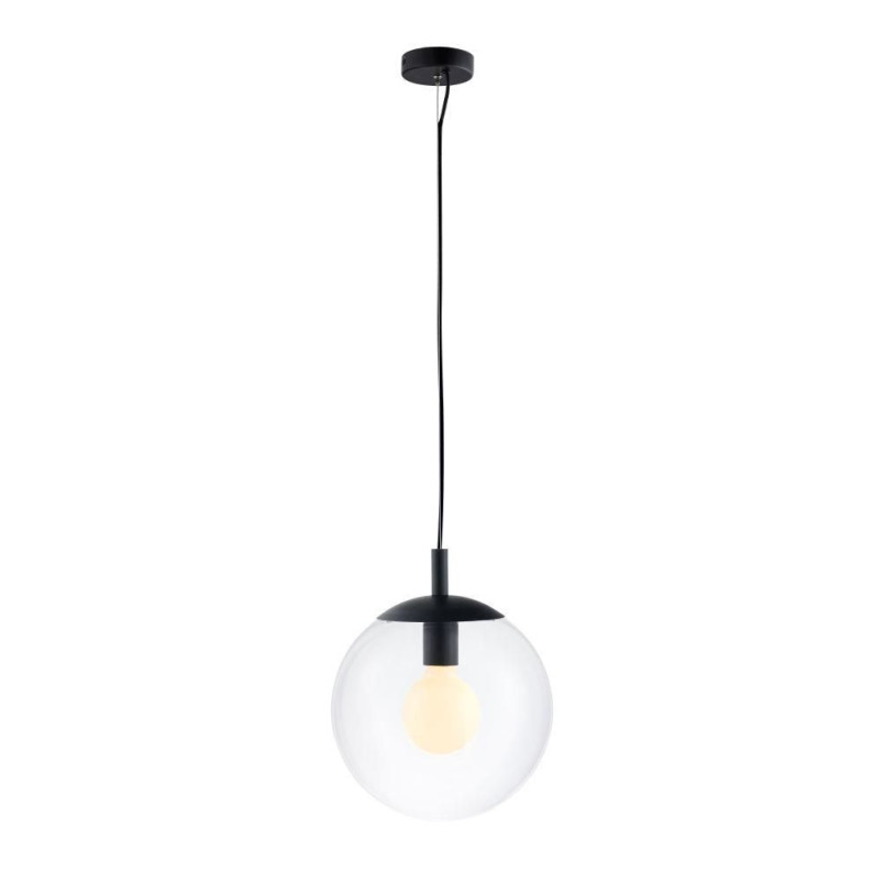 Lampa wisząca kula Alur Kaspa | Szkło, Czarny | 25cm