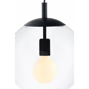 Lampa wisząca kula Alur Kaspa | Szkło, Czarny | 25cm