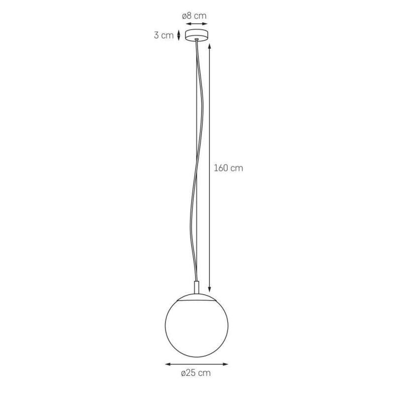 Lampa wisząca kula Alur Kaspa | Szkło, Czarny | 25cm
