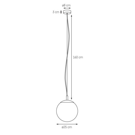 Lampa wisząca kula Alur Kaspa | Szkło, Czarny | 25cm