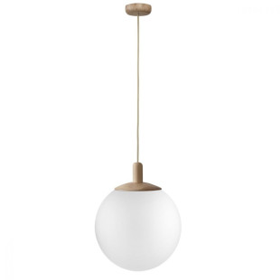 Lampa wisząca kula Alur Wood | Biały/Drewno | Kaspa