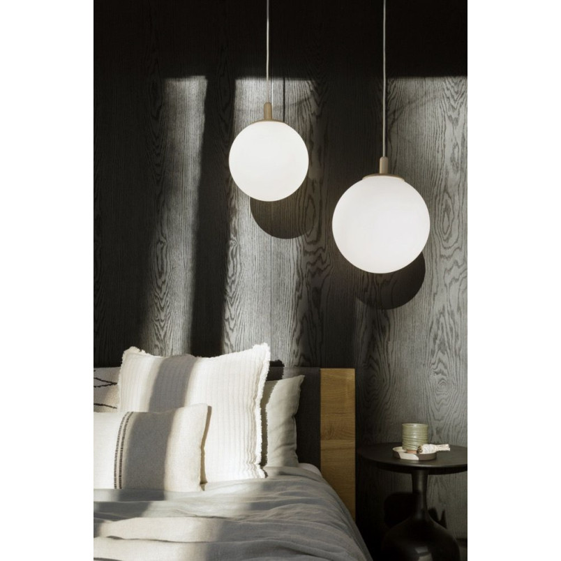 Lampa wisząca kula Alur Wood | Biały/Drewno | Kaspa
